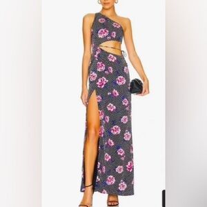 MAJORELLE Natalia Gown in Coco Dot Navy